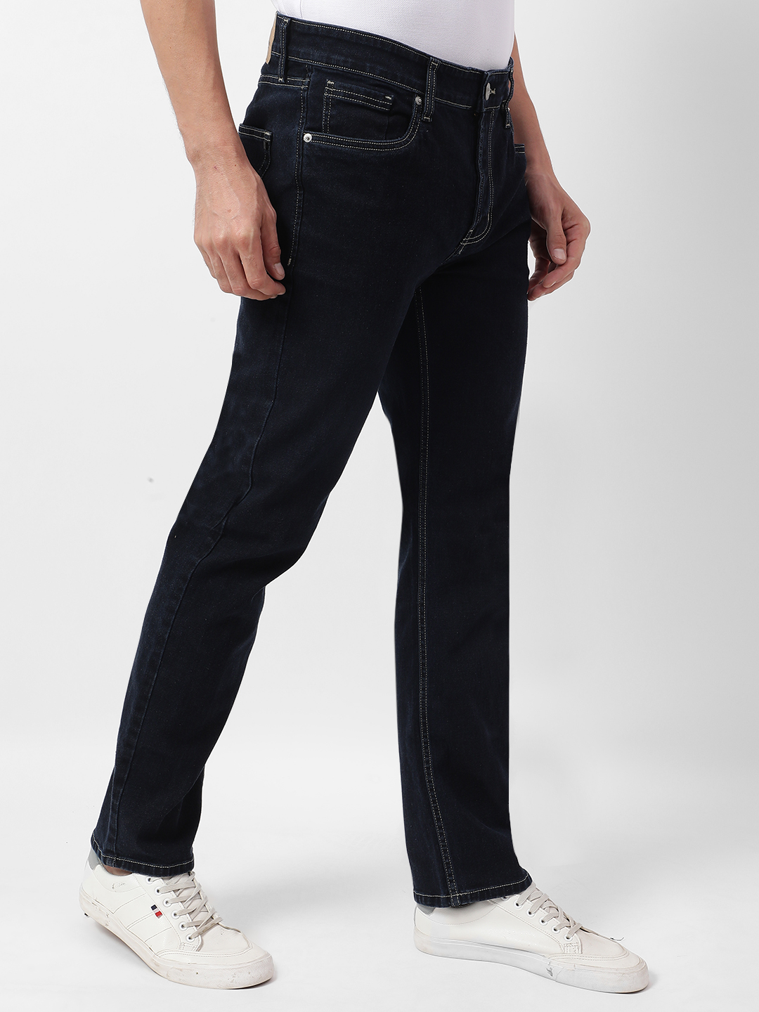 Numero Uno Men Solid Dark Blue Jeans